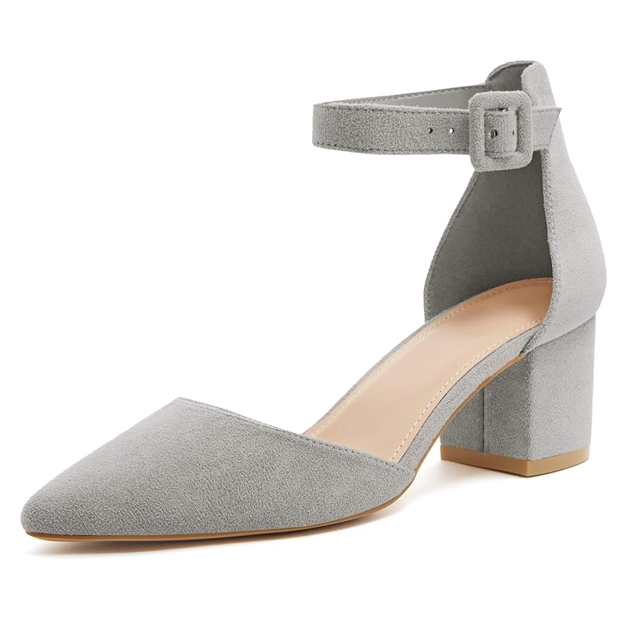 Amazon.com | LAICIGO Women's Chunky Low Heel Pumps Closed